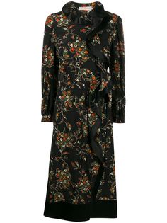 Tory Burch платье с оборками и цветочным принтом