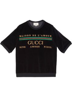 Gucci толстовка с короткими рукавами и вышивкой