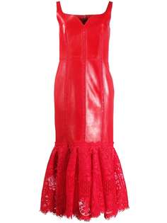 Alexander McQueen платье миди с кружевными вставками