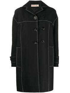 Marni пальто с контрастной строчкой