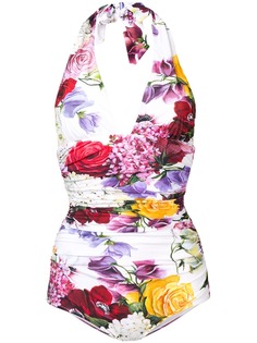 Dolce & Gabbana слитный купальник с цветочным принтом