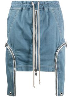 Rick Owens DRKSHDW джинсовая юбка на молнии с кулиской