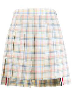 Thom Browne плиссированная мини-юбка в клетку