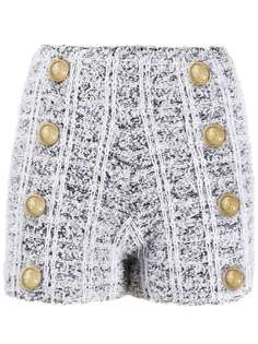 Balmain твидовые шорты с завышенной талией