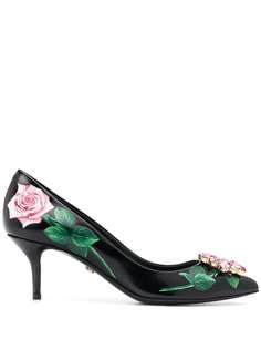 Dolce & Gabbana туфли-лодочки Tropical Rose с кристаллами