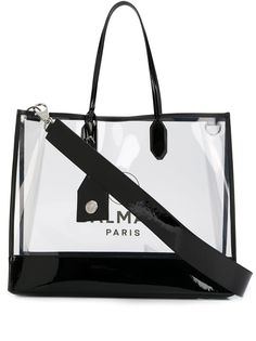 Balmain прозрачная сумка-тоут с логотипом