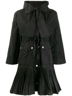 RedValentino пальто с капюшоном и складками на подоле