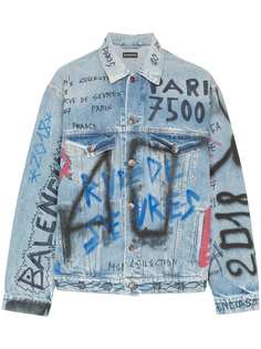 Balenciaga куртка из денима Graffiti