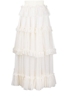Alexander McQueen ярусная юбка с оборками и вставками
