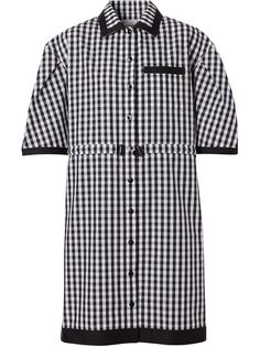 Burberry платье-рубашка с объемными рукавами в клетку гингем