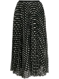RedValentino юбка из тюля с цветочной вышивкой