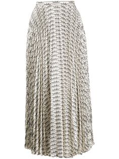Valentino плиссированная юбка миди с логотипом