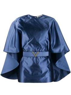Valentino блузка-кейп с логотипом на поясе