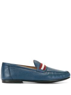Bally striped-panel loafers
