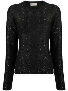 Saint Laurent джемпер свободного кроя с пайетками