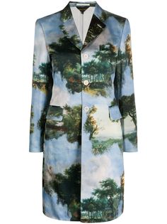 Comme Des Garçons однобортное пальто с графичным принтом
