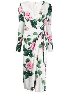Dolce & Gabbana платье с запахом и цветочным принтом