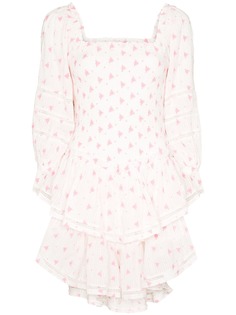 LoveShackFancy ярусное платье Raelynn с вышивкой