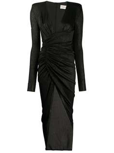 Alexandre Vauthier платье в рубчик с запахом