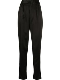 Saint Laurent брюки с завышенной талией и складками