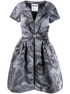 Moschino Pre-Owned платье 1990-х годов с принтом и поясом