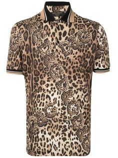 Dolce & Gabbana leopard-print polo shirt