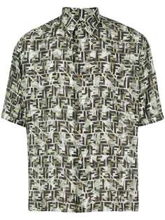 Fendi камуфляжная рубашка с логотипом FF