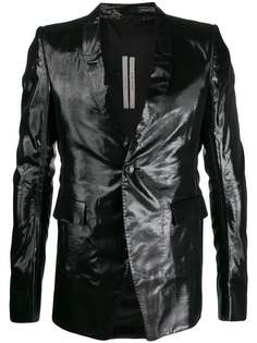 Rick Owens пиджак строгого кроя с эффектом металлик