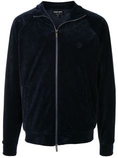 Giorgio Armani zip-through velvet sweatshirt