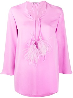 Valentino блузка с перьями