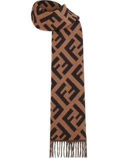 Fendi жаккардовый шарф с логотипом FF