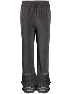 M Missoni metallic crochet trim trousers