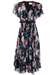 Erdem платье с цветочным принтом и плиссировкой