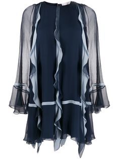 Chloé платье с оборками и прозрачными рукавами