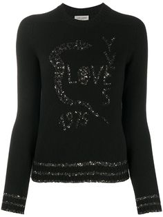 Saint Laurent джемпер Love с пайетками