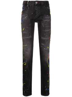 Philipp Plein джинсы кроя слим с эффектом разбрызганной краски