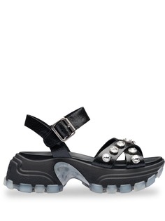 Miu Miu декорированные сандалии на платформе