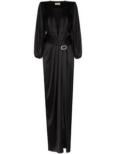 Alexandre Vauthier платье с V-образным вырезом и кристаллами
