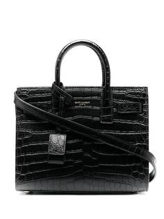 Saint Laurent маленькая сумка-тоут с тиснением под кожу крокодила