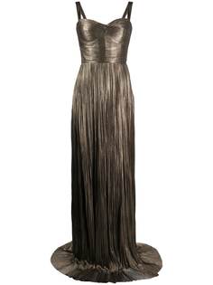 Maria Lucia Hohan плиссированное платье Kesia с эффектом металлик