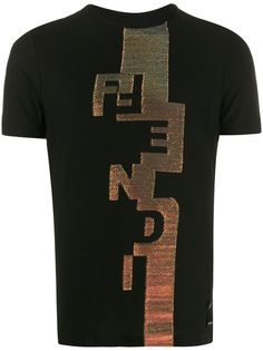 Fendi футболка с люрексом и логотипом