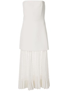 Dion Lee платье с плиссировкой и кружевом