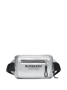 Burberry logo-print metallic belt bag