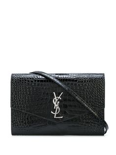 Saint Laurent сумка на плечо с тиснением под крокодила