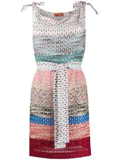 Missoni Mare платье мини в полоску в технике кроше
