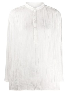 Jil Sander рубашка с жатым эффектом и воротником-стойкой