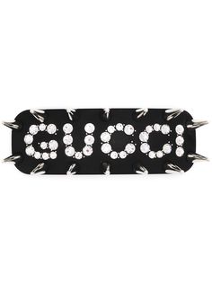 Gucci заколка для волос с логотипом и кристаллами