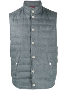 Brunello Cucinelli дутый жилет с воротником-стойкой