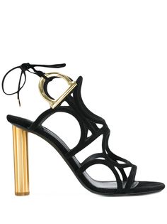 Salvatore Ferragamo босоножки на каблуке в форме цветка Gancio