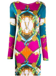Versace платье мини с графичным принтом